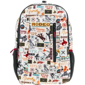 Hooey Cream Rodeo Print Backpack