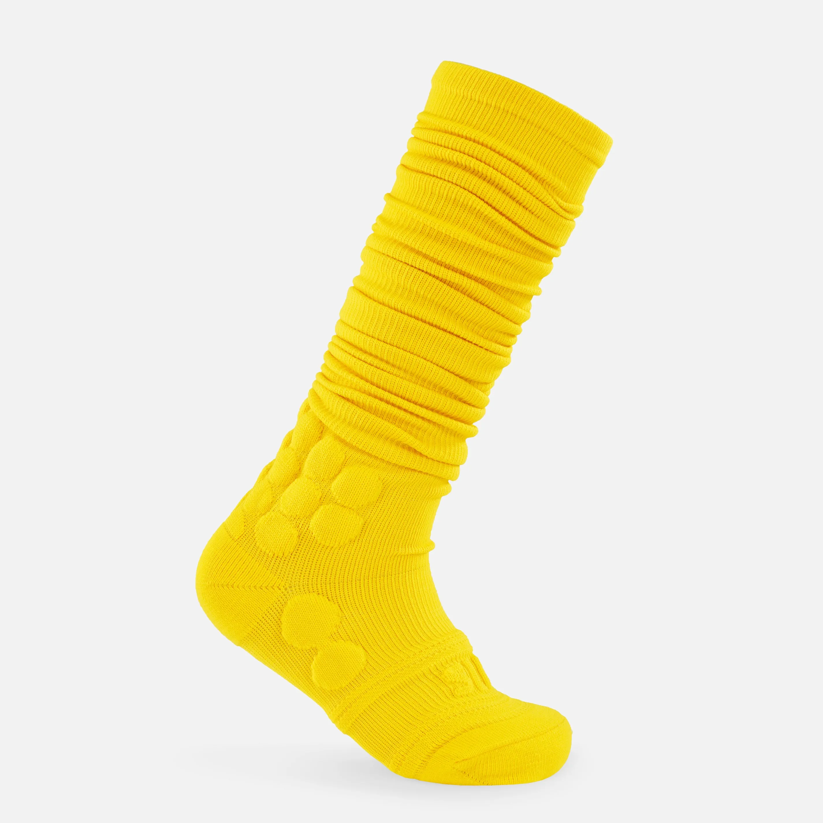 Hue Yellow Football Padded Long Kids Socks