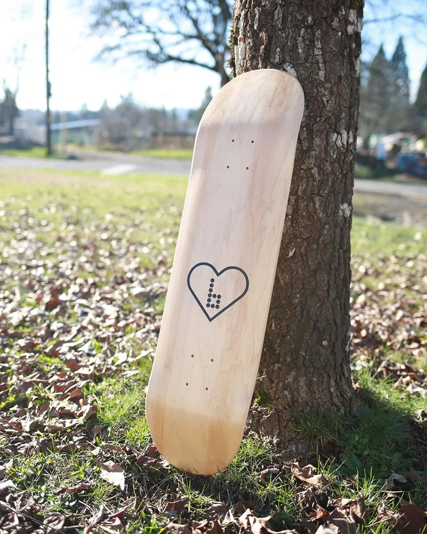 I Heart Braille Skateboard Deck