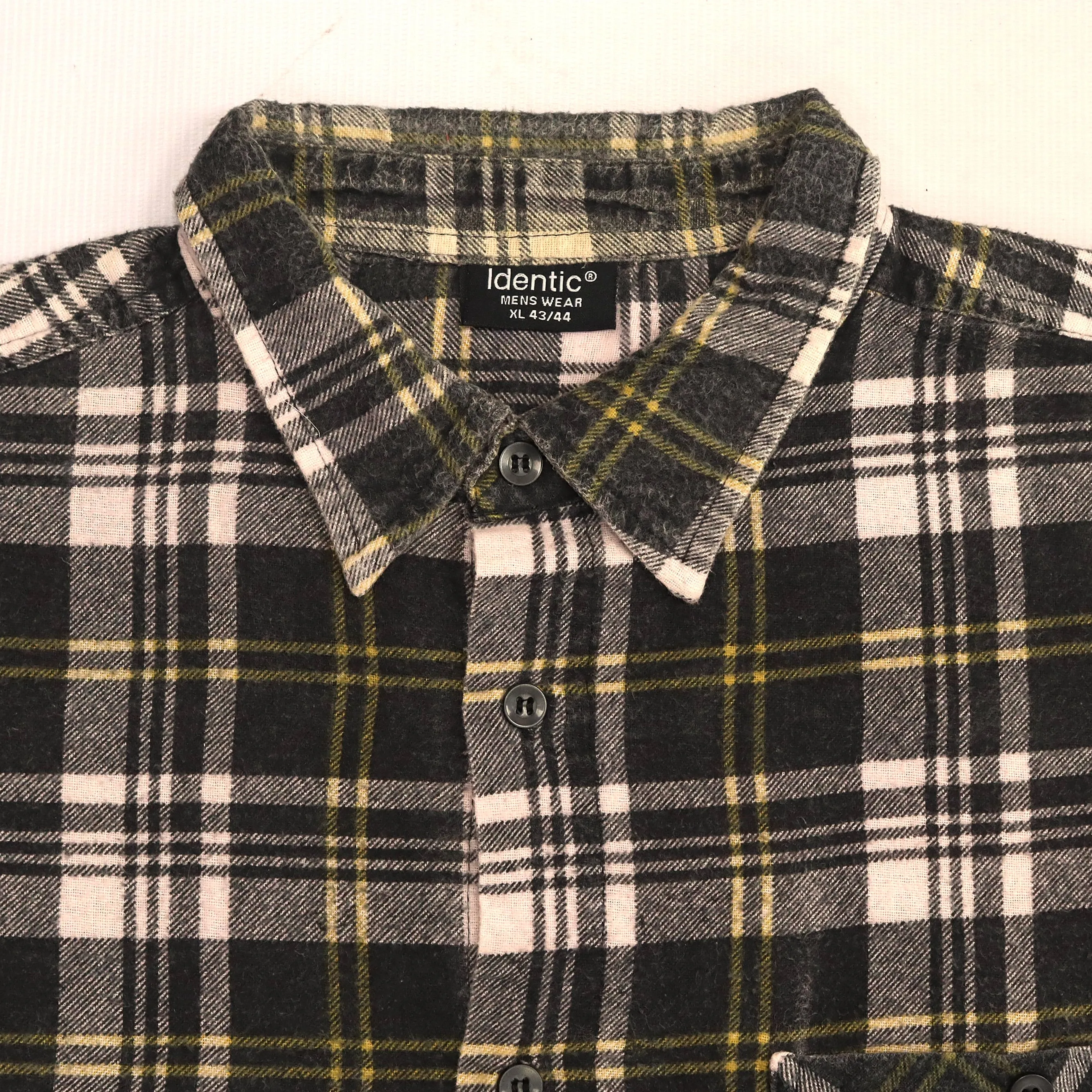 Identic Checkered Flannel Shirt Black Beige Yellow