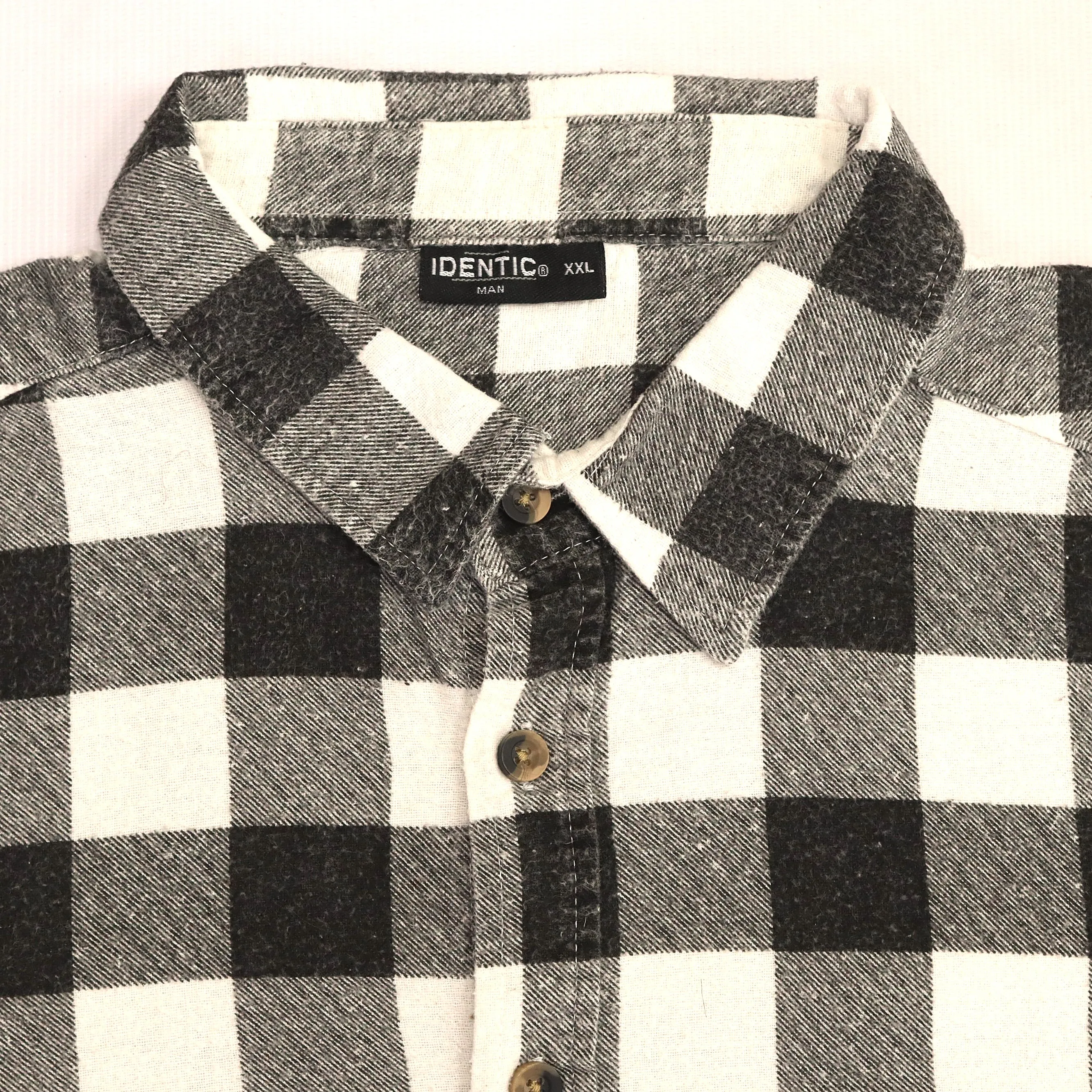 Identic Checkered Flannel Shirt Black Grey White