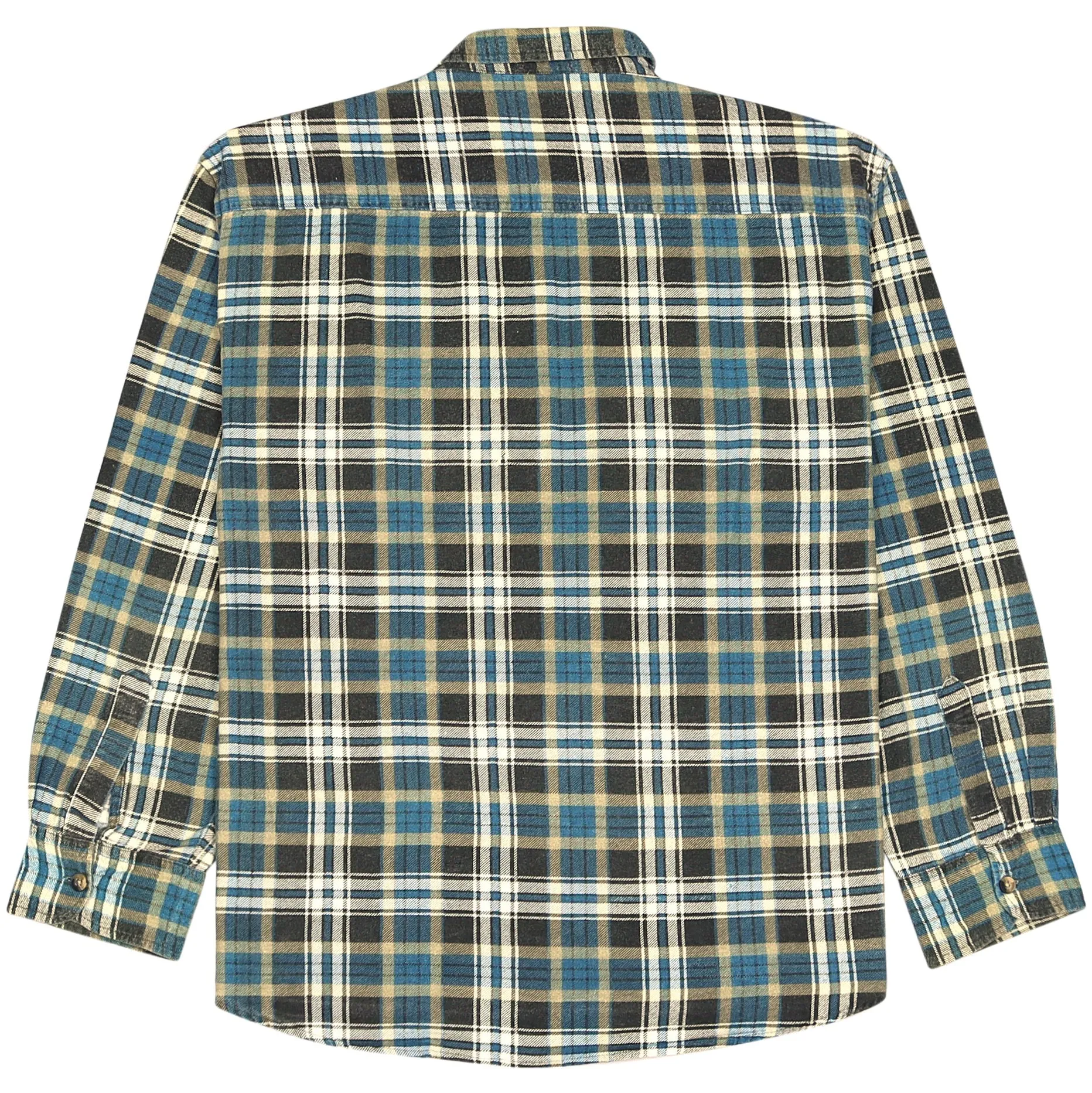 Identic Checkered Flannel Shirt Blue Green Beige