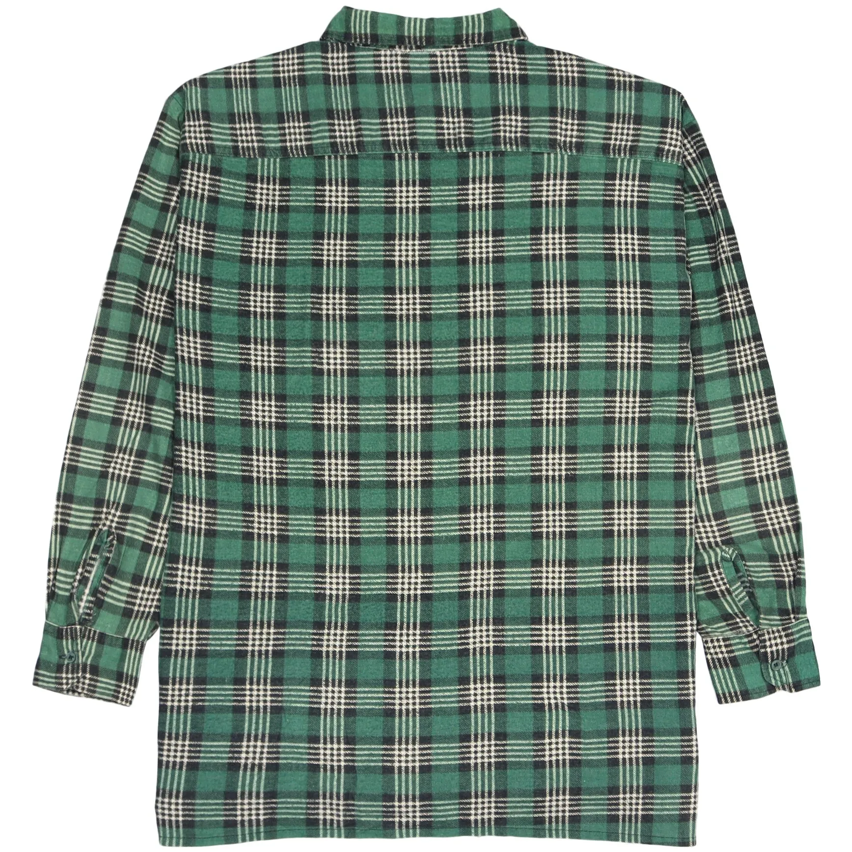 Identic Checkered Flannel Shirt Green Black Cream