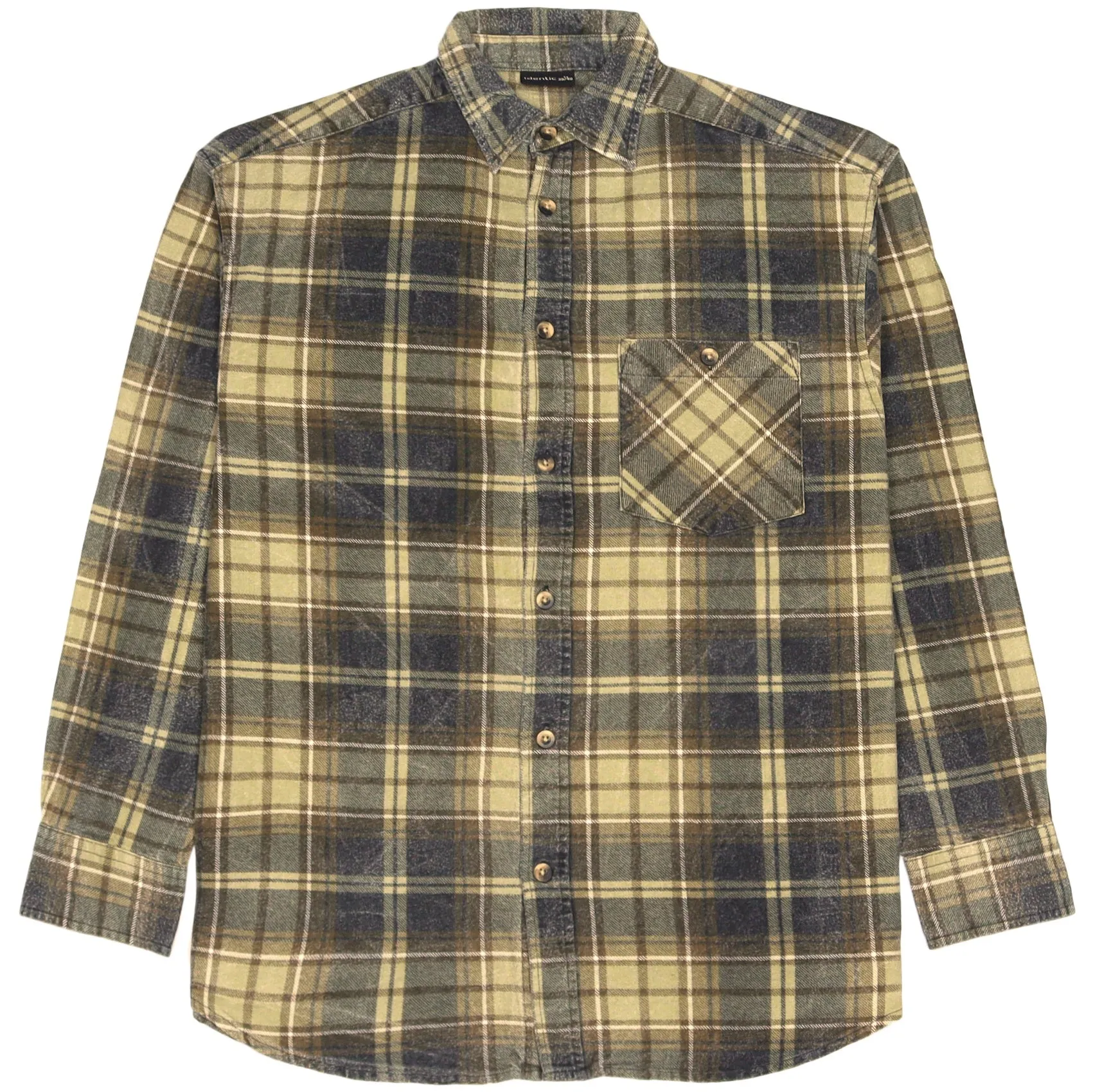 Identic Checkered Flannel Shirt Navy Beige Green