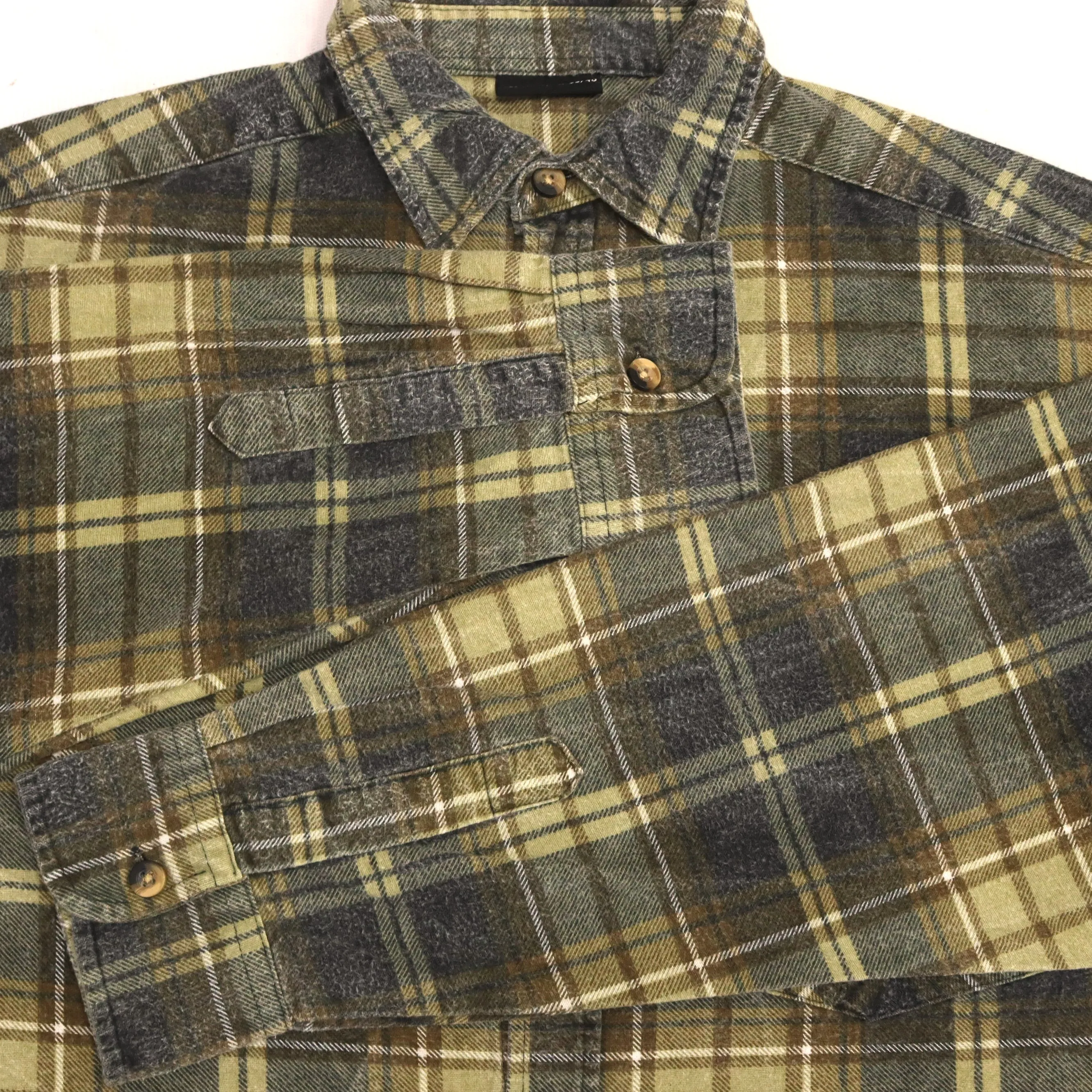 Identic Checkered Flannel Shirt Navy Beige Green