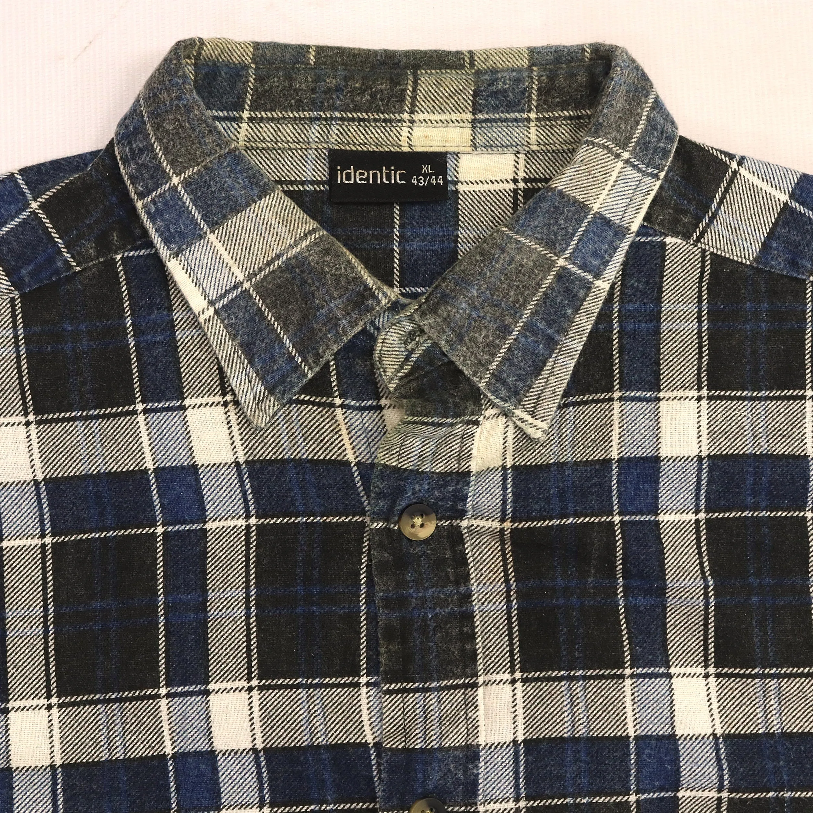 Identic Checkered Flannel Shirt Navy Beige