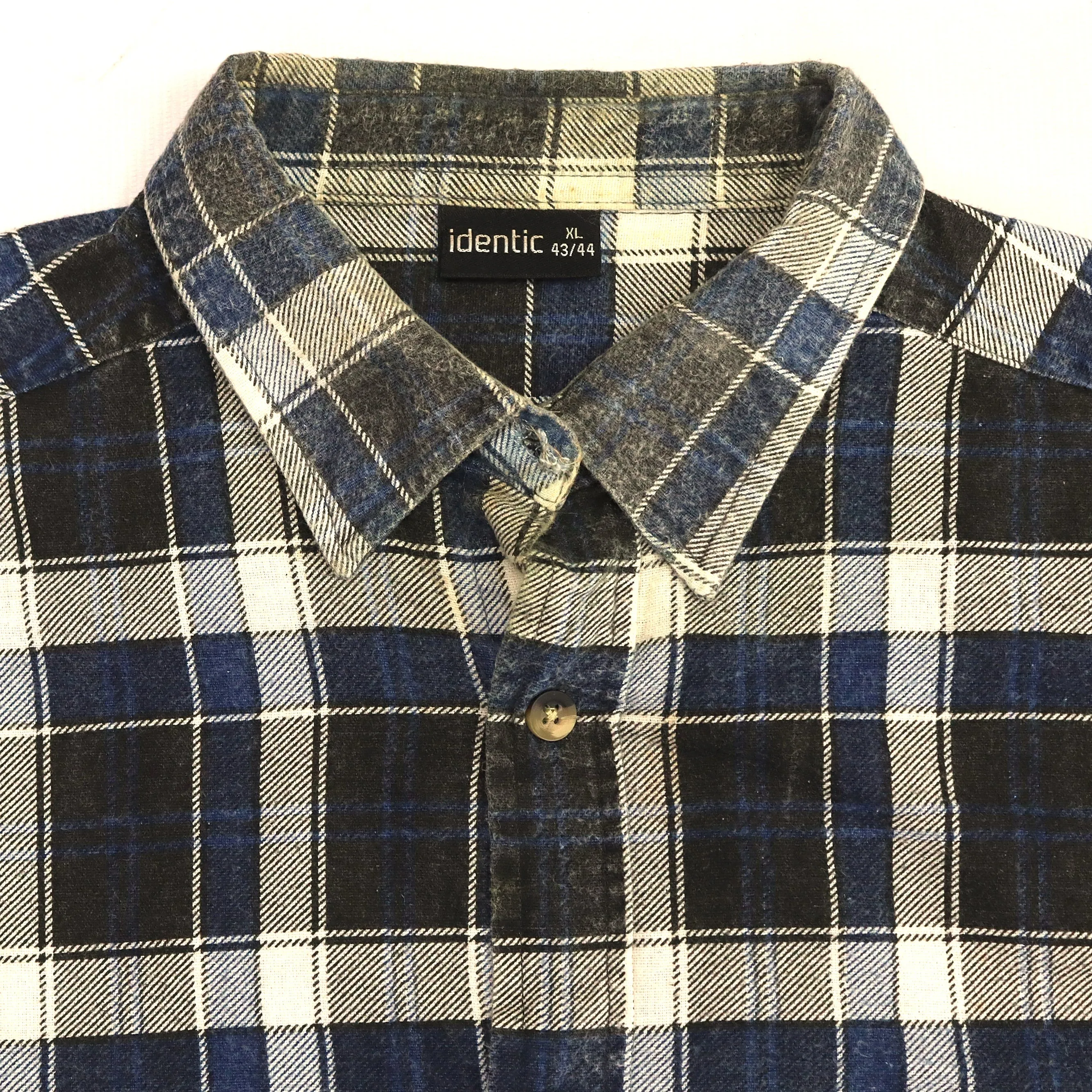 Identic Checkered Flannel Shirt Navy Beige