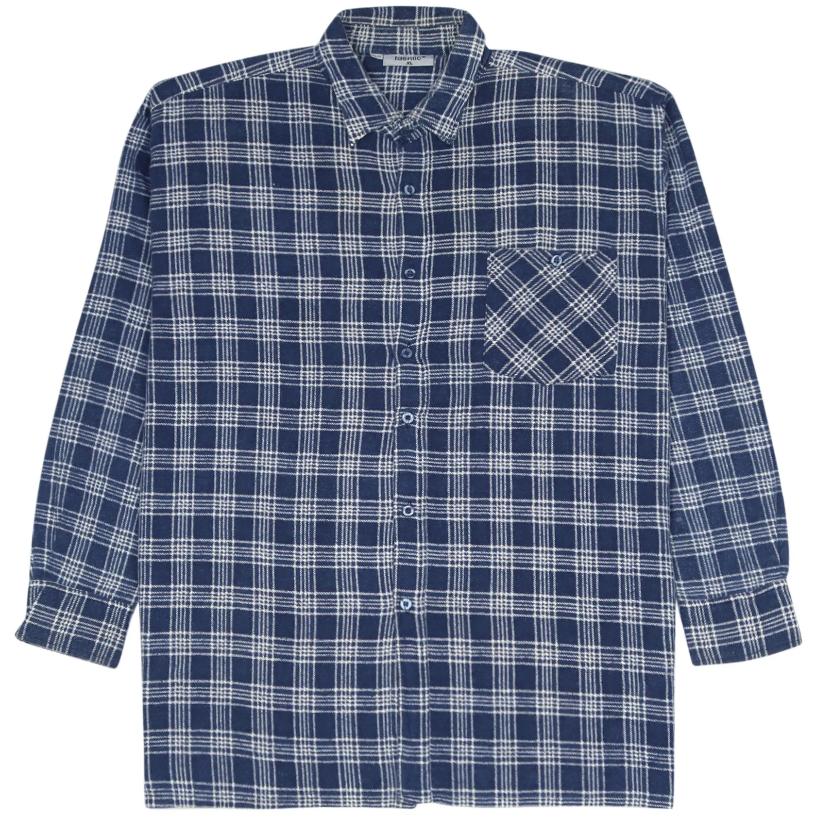 Identic Checkered Flannel Shirt Navy White