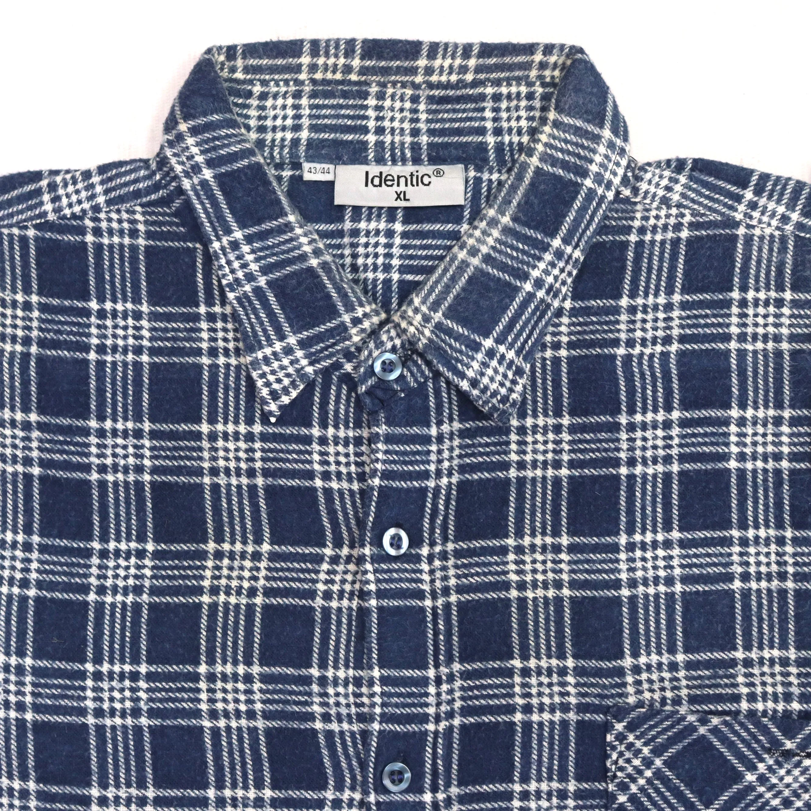 Identic Checkered Flannel Shirt Navy White