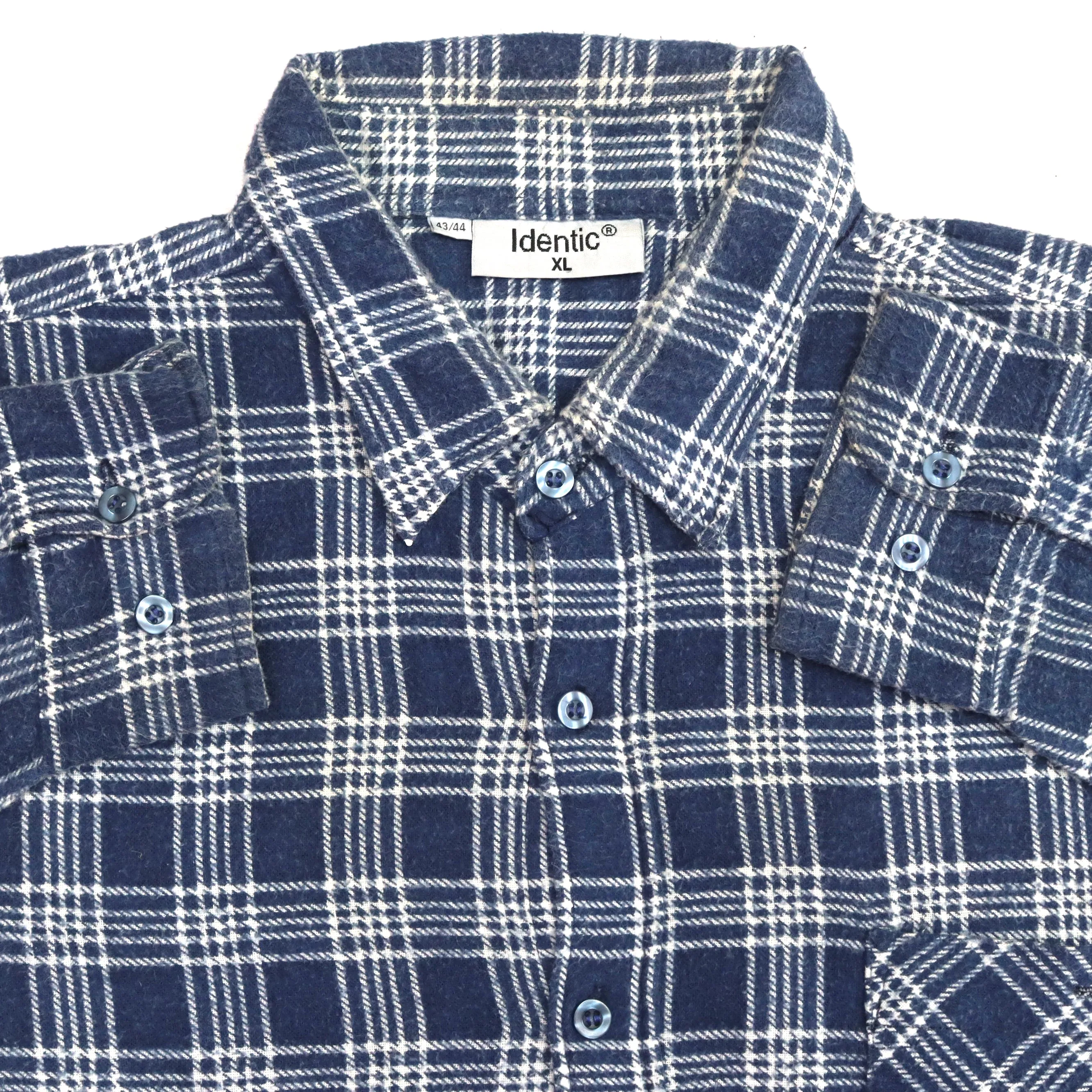 Identic Checkered Flannel Shirt Navy White