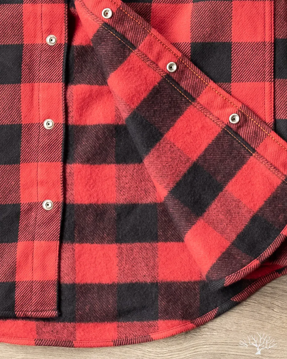 IHSH-232-RED - Ultra Heavy Flannel Western Shirt - Red/Black