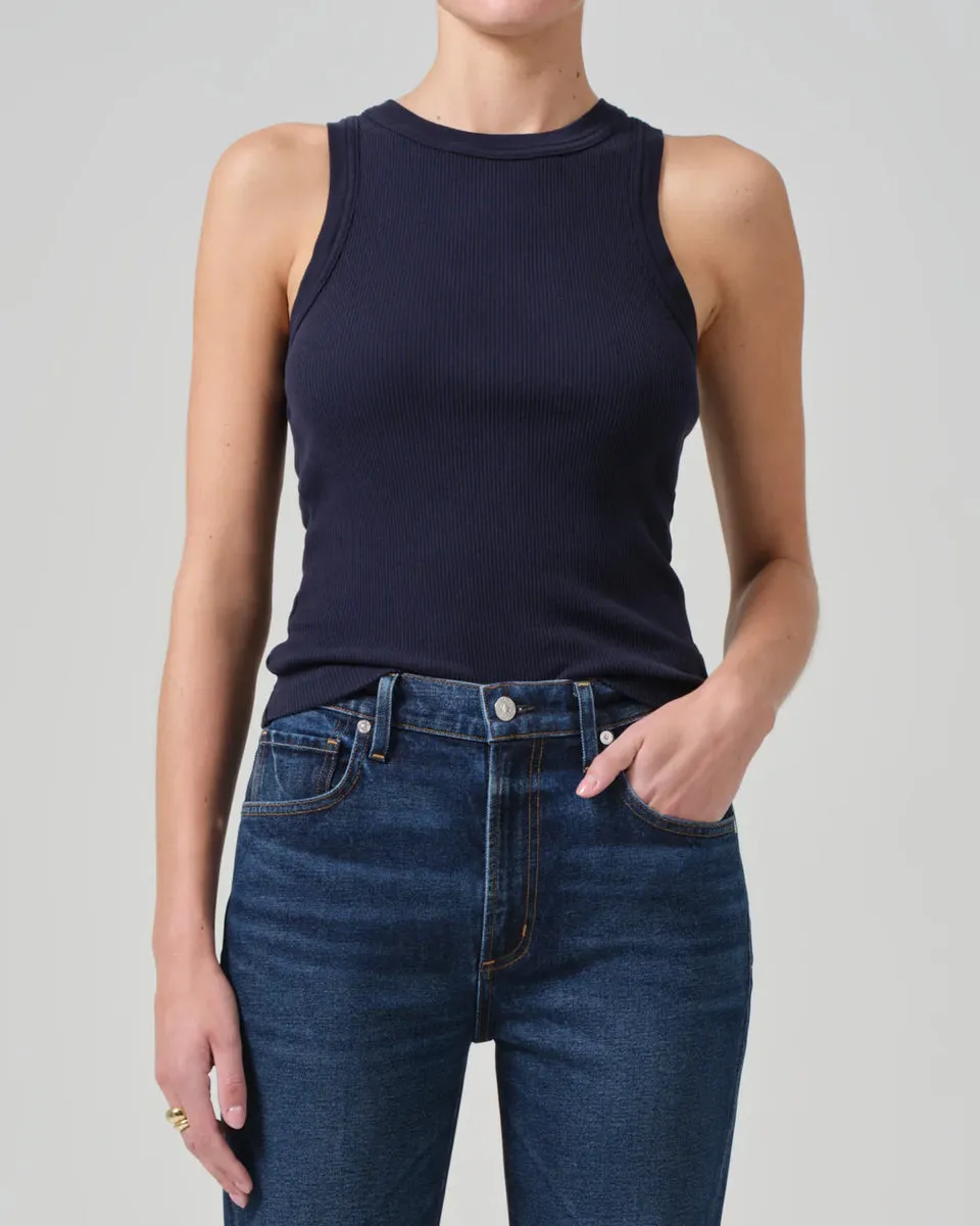 Isabel Rib Tank | Navy