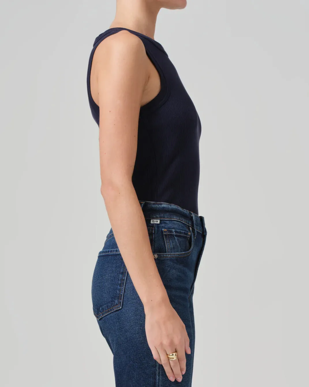 Isabel Rib Tank | Navy