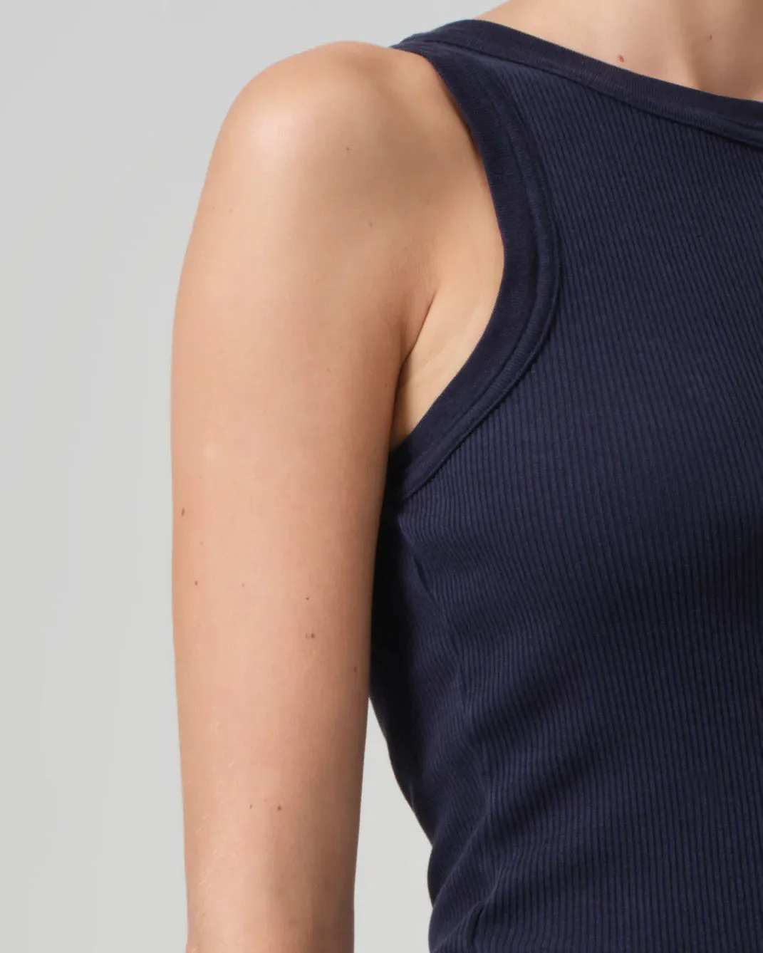 Isabel Rib Tank | Navy