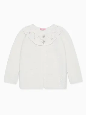 Ivory Baena Merino Girl Cardigan