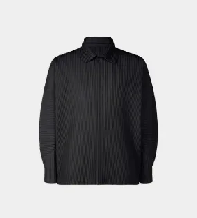 January Pleats Polo Shirt - Black