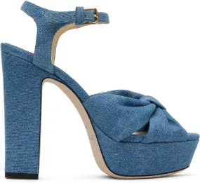 Jimmy Choo Blue Heloise 120 Heeled Sandals