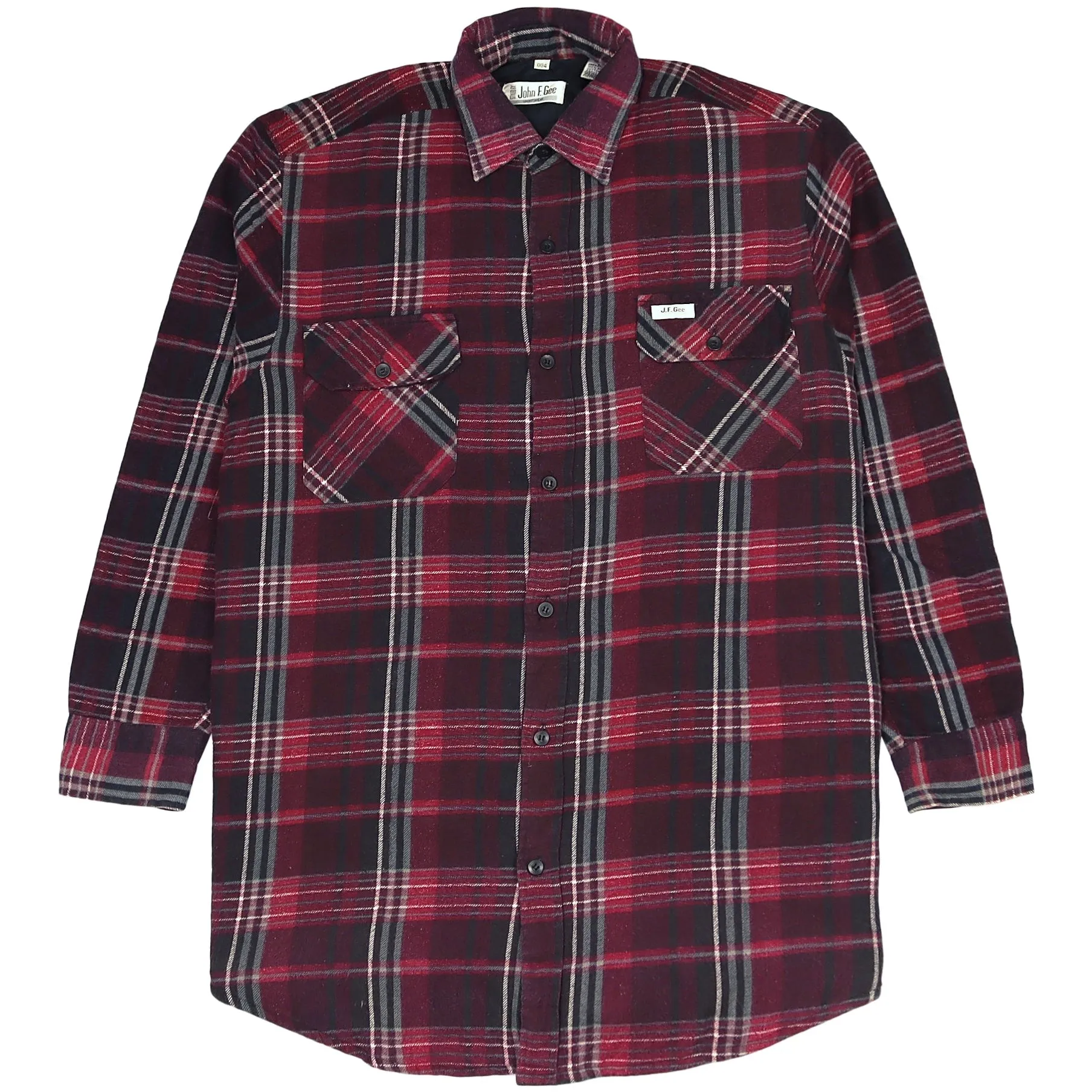 John F. Gee Checkered Flannel Shirt Red Black