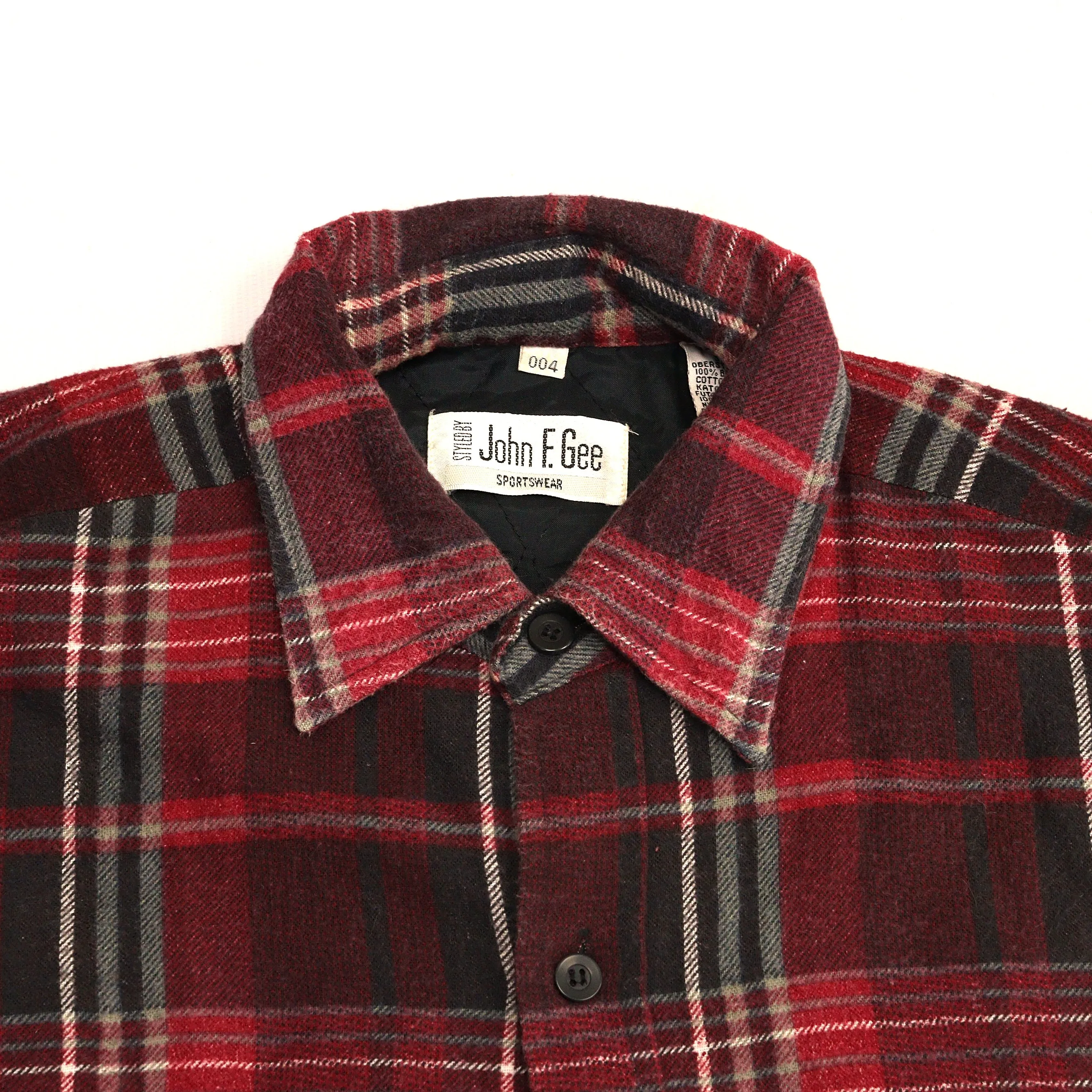 John F. Gee Checkered Flannel Shirt Red Black