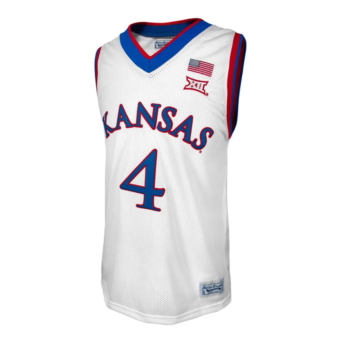 Kansas Jayhawks Devonte' Graham #4 Retro Brand Authentic Basketball White Jersey