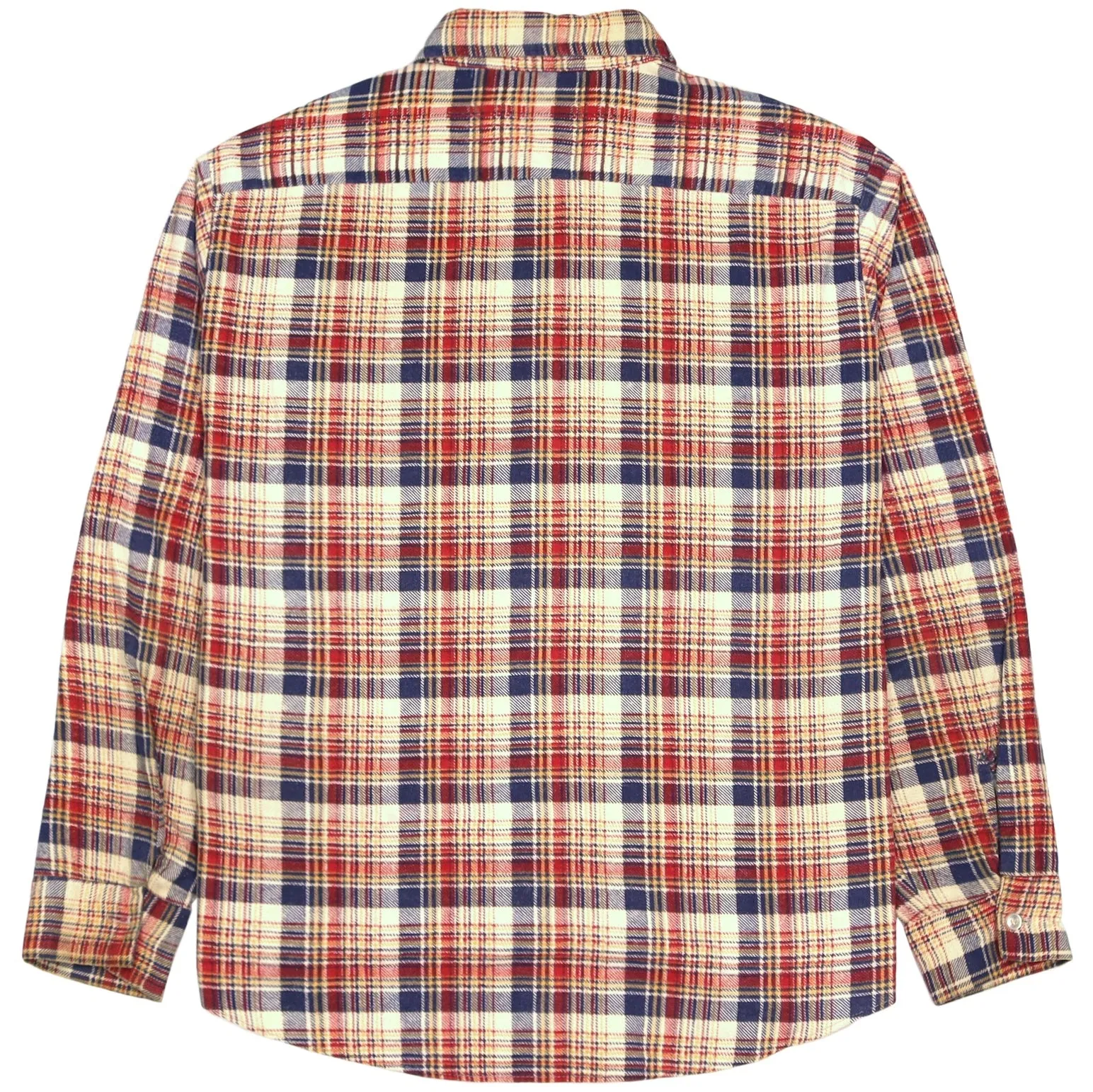 Kings Road Checkered Flannel Shirt Beige Red Navy