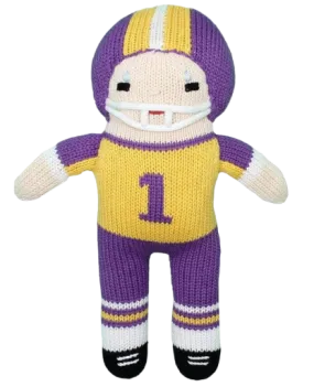 Knit Football Player Purple and Gold