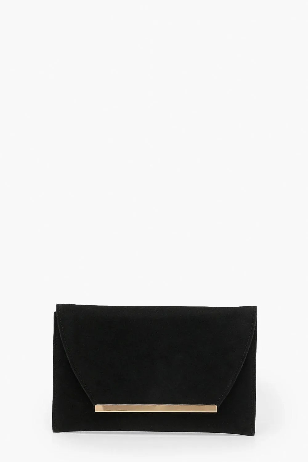 Large Bar Suedette Clutch & Chain