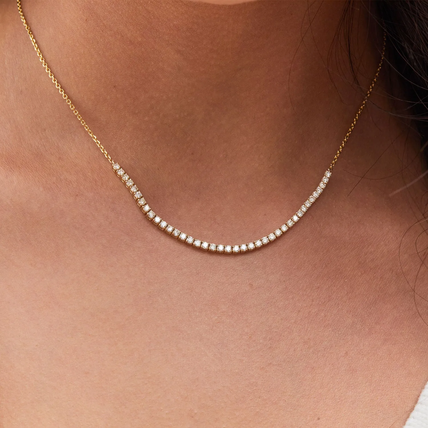 Large Diamond Tennis Chain Necklace