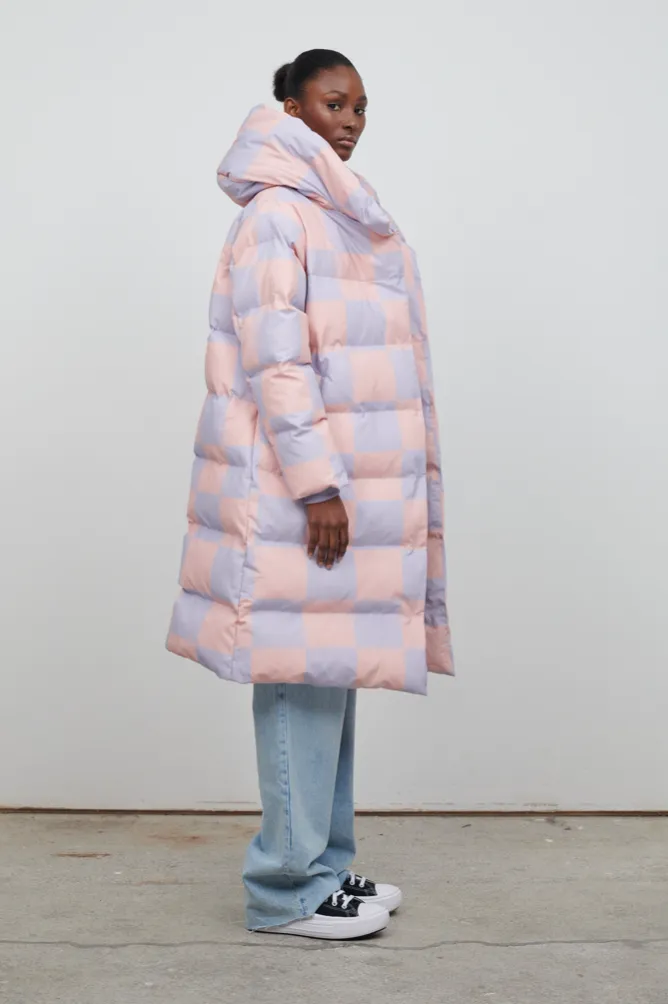 LAURA PUFFER PINK CHECKERBOARD