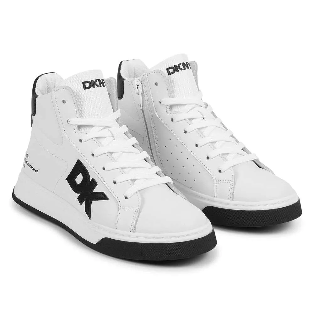 Lce-up leather trainers