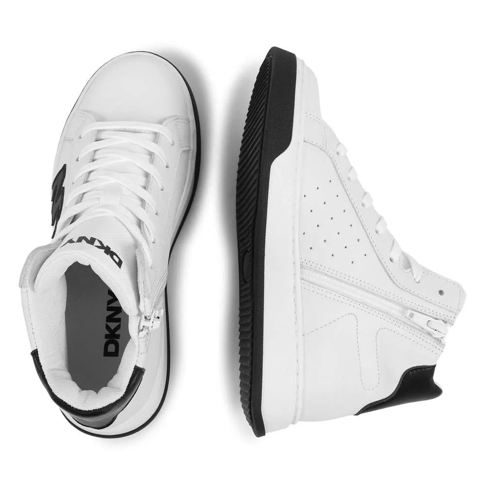 Lce-up leather trainers