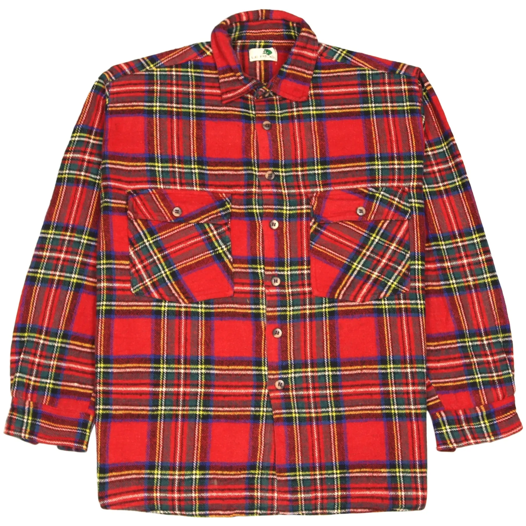 Le Frog Checkered Flannel Shirt Red Navy Yellow