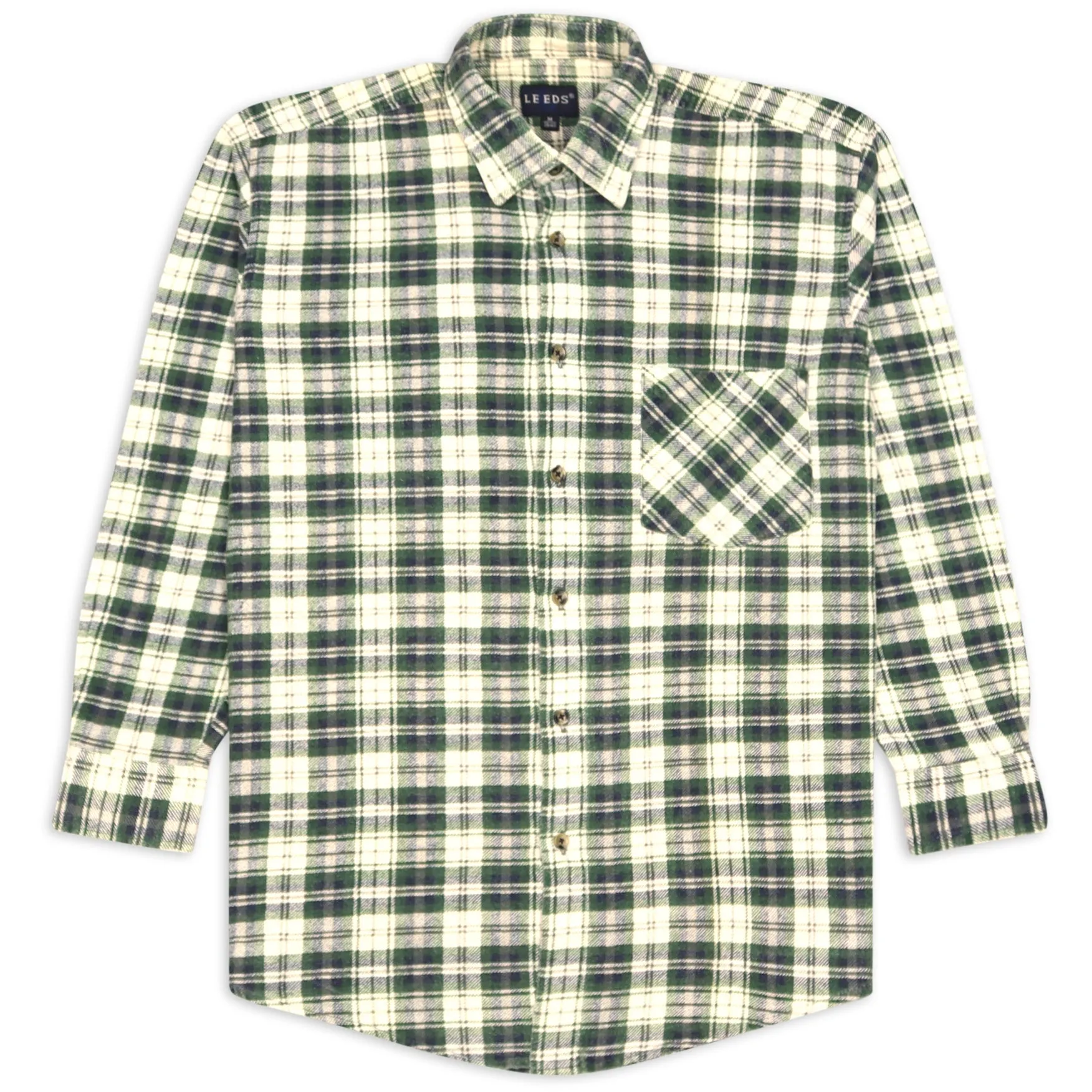 Leeds Checkered Flannel Shirt Green Beige