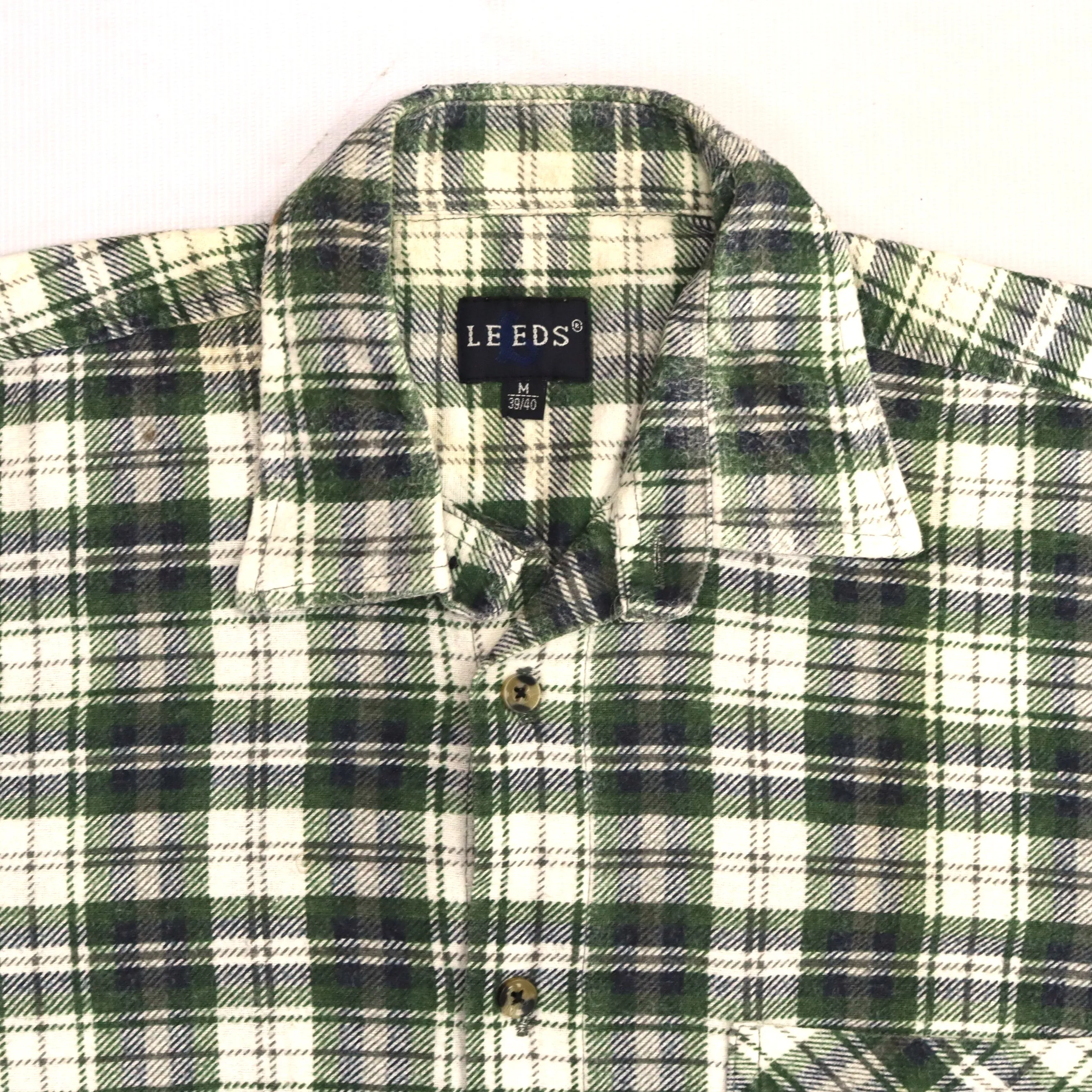 Leeds Checkered Flannel Shirt Green Beige