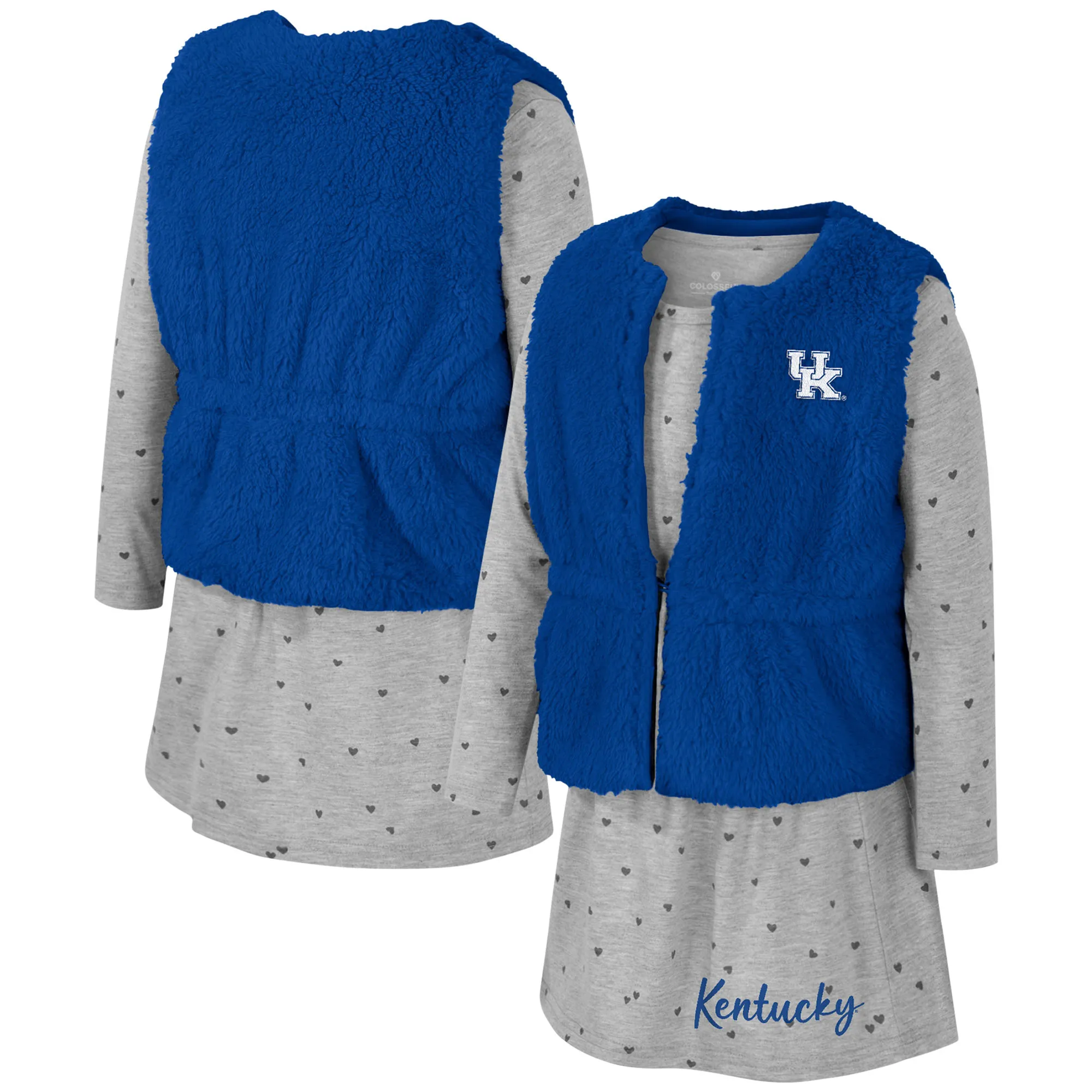 Lids Girls Toddler Colosseum Royal Kentucky Wildcats Meowing Vest & Dress Set