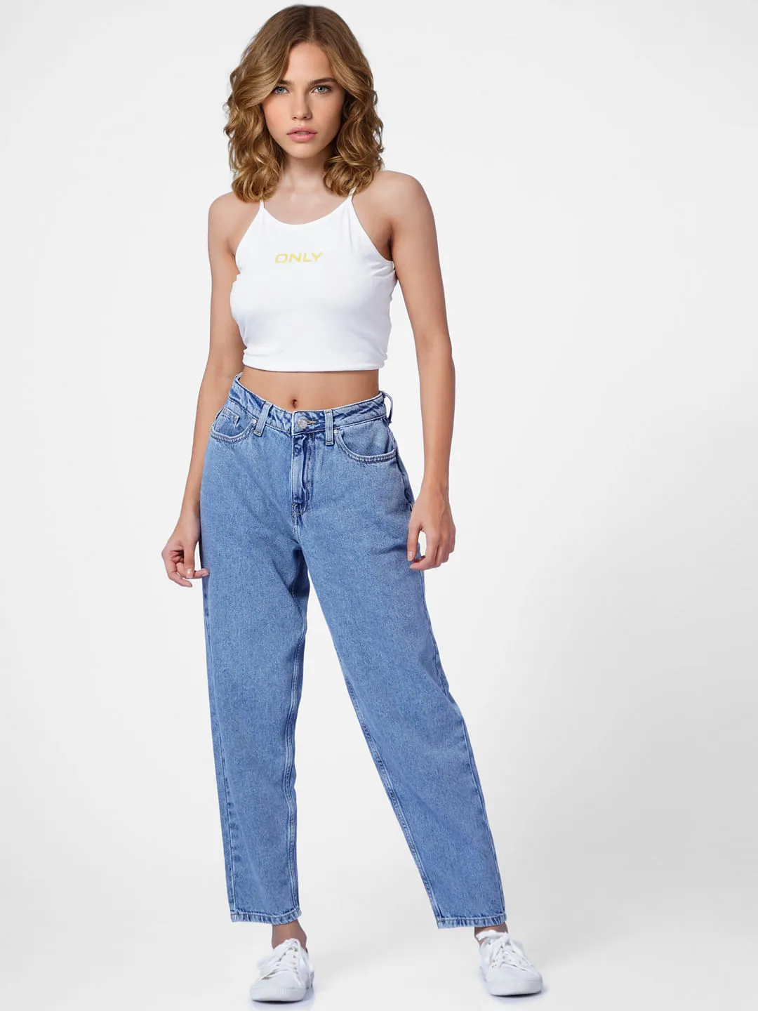 Light Blue High Rise Boyfriend Jeans for Women - ONLY