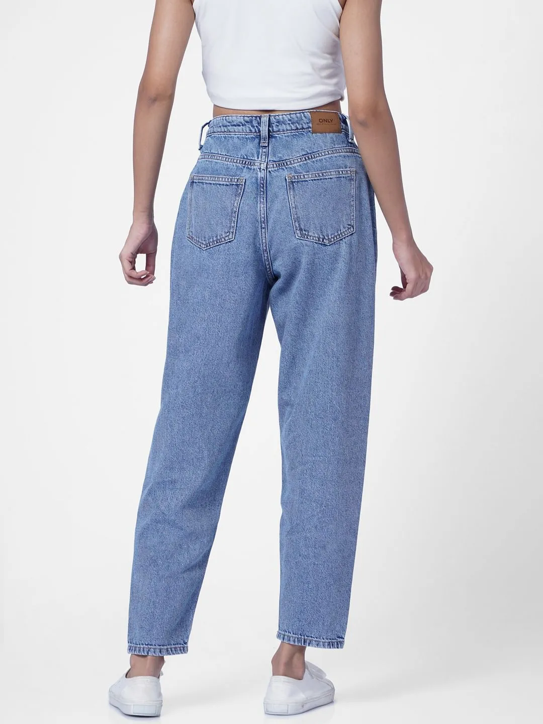 Light Blue High Rise Boyfriend Jeans for Women - ONLY