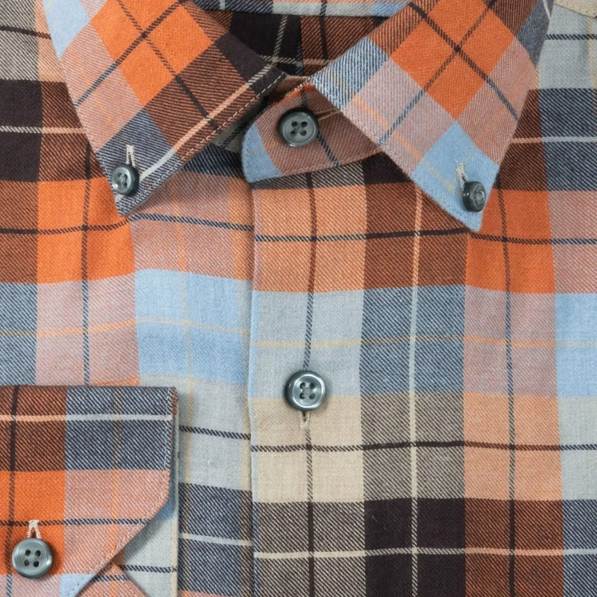 Lightweight Flannel Sport Shirt in Auburn Multi by Scott Barber