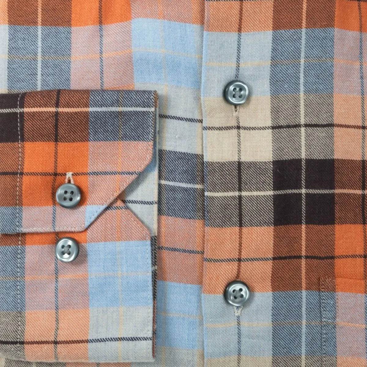 Lightweight Flannel Sport Shirt in Auburn Multi by Scott Barber