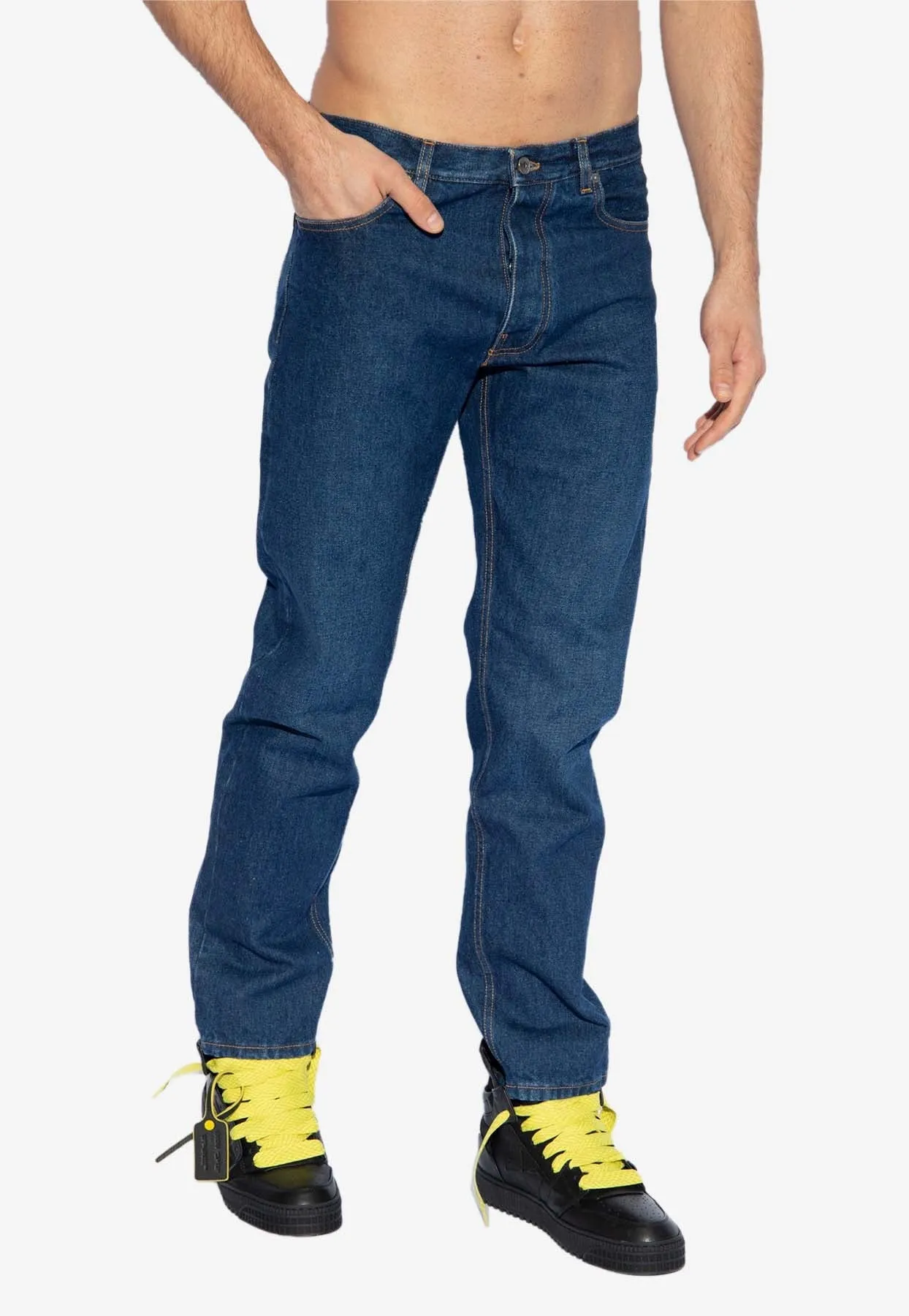 Logo-Patch Tapered Jeans