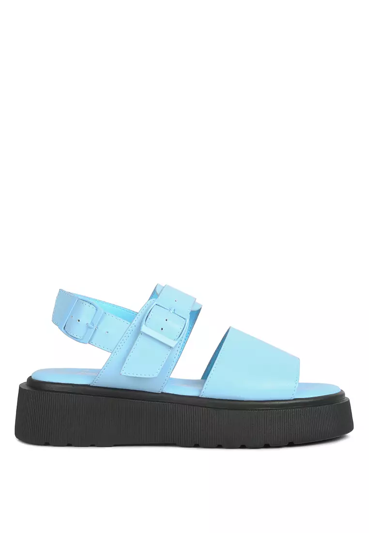 London Rag Blue Pin Buckle Platform Sandals