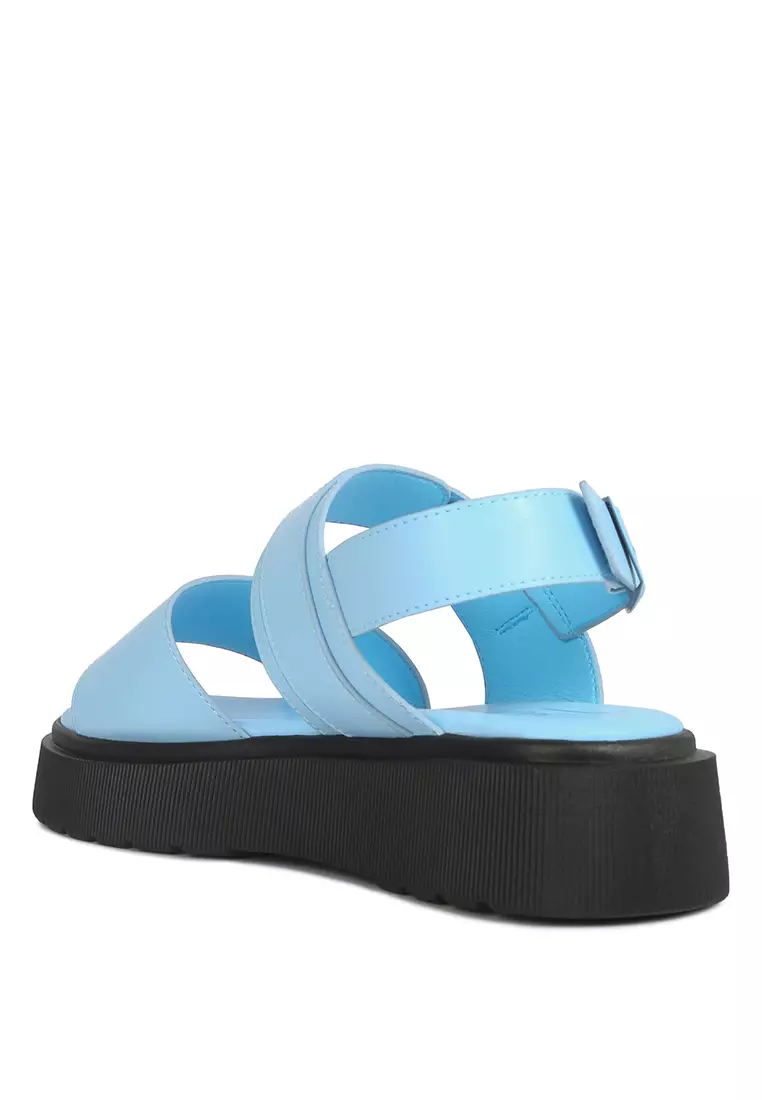 London Rag Blue Pin Buckle Platform Sandals