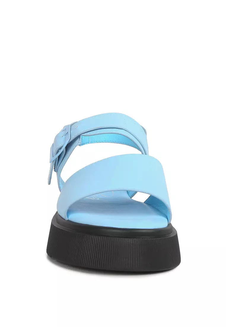 London Rag Blue Pin Buckle Platform Sandals