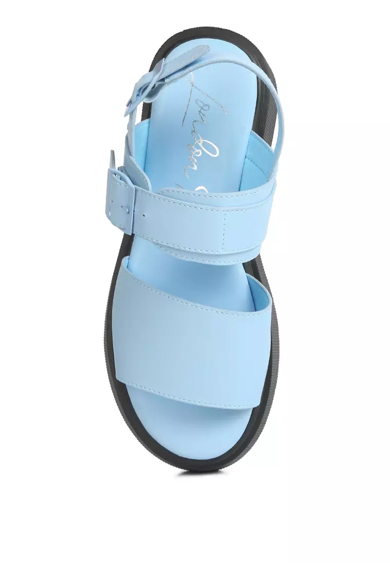 London Rag Blue Pin Buckle Platform Sandals