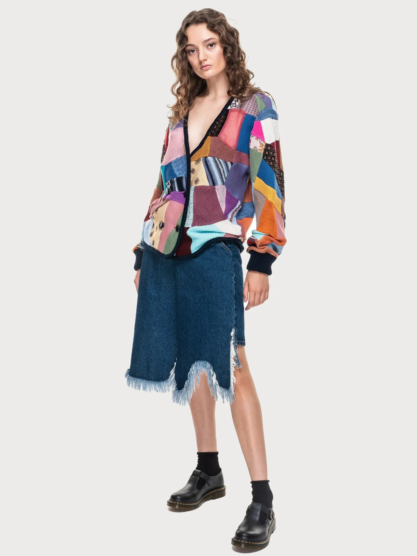 Long Patchwork Cardigan