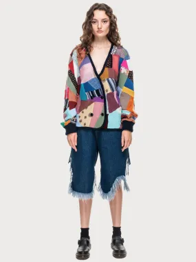 Long Patchwork Cardigan