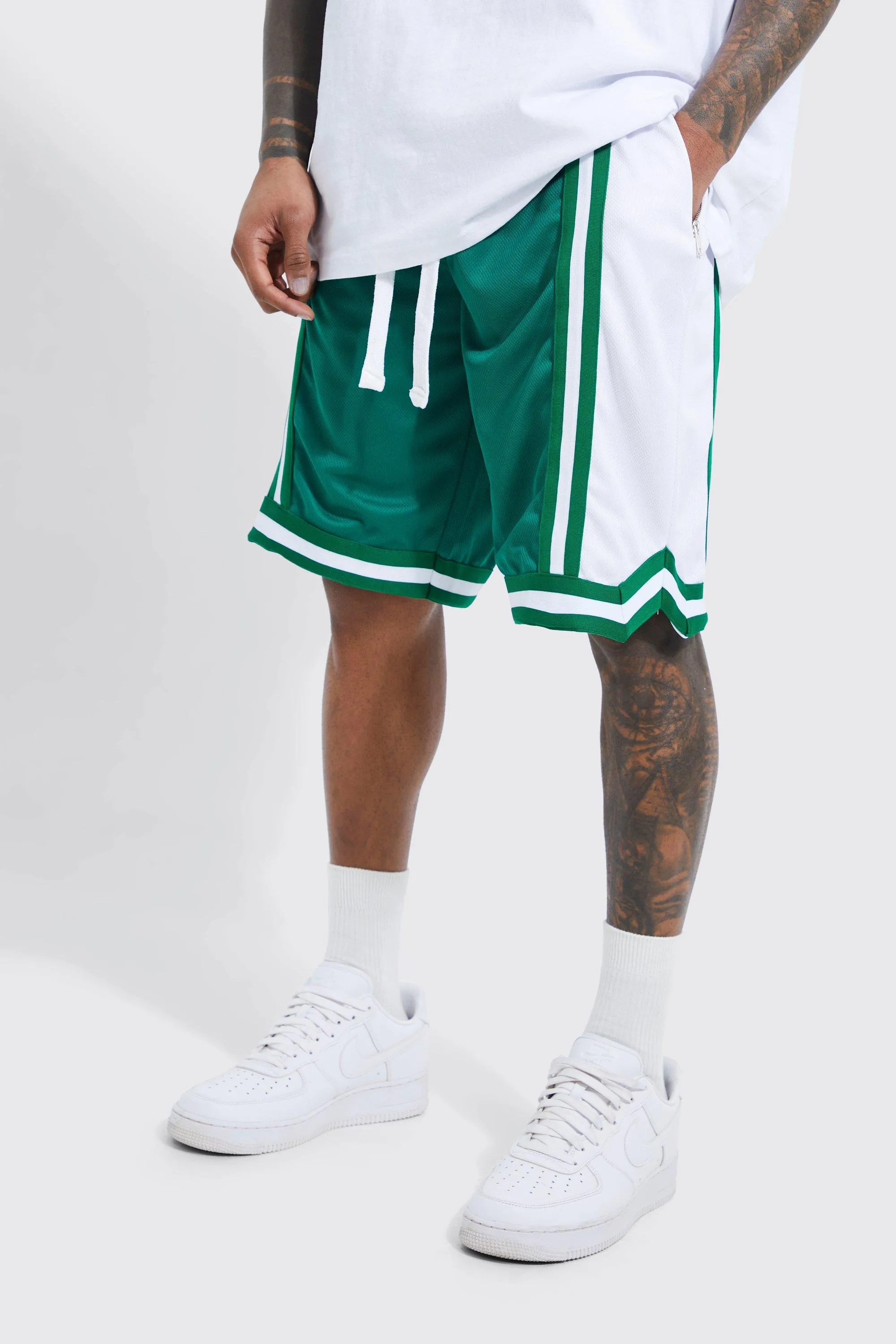 Loose Fit Long Length Mesh Basketball Short