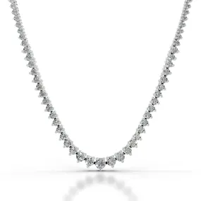 Lou Diamond Tennis Collier   (4 Carat) -18K White Gold