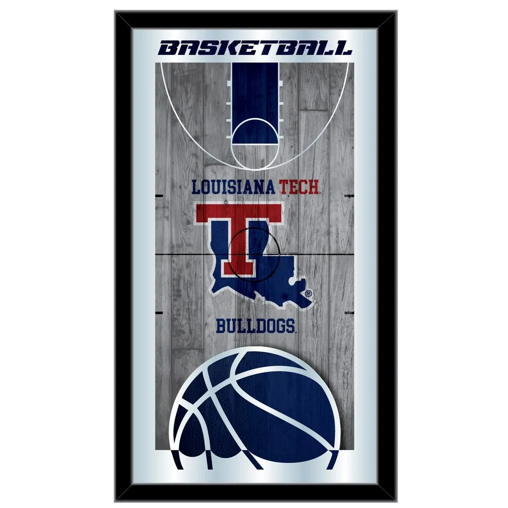 Louisiana Tech Bulldogs HBS Basketball Framed Hang Glass Wall Mirror (26x15)