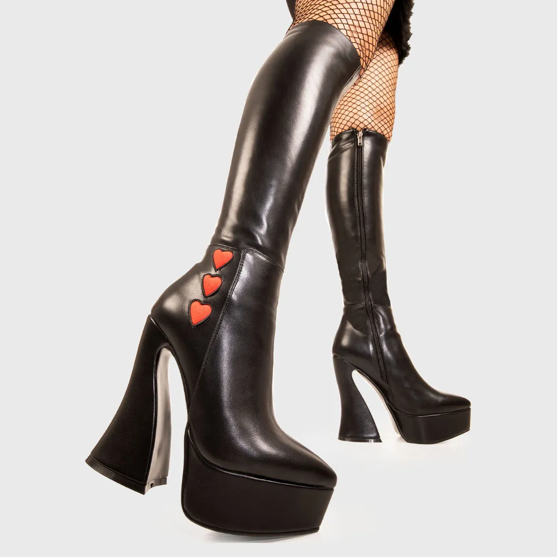 Love Potion Platform Knee High Boots